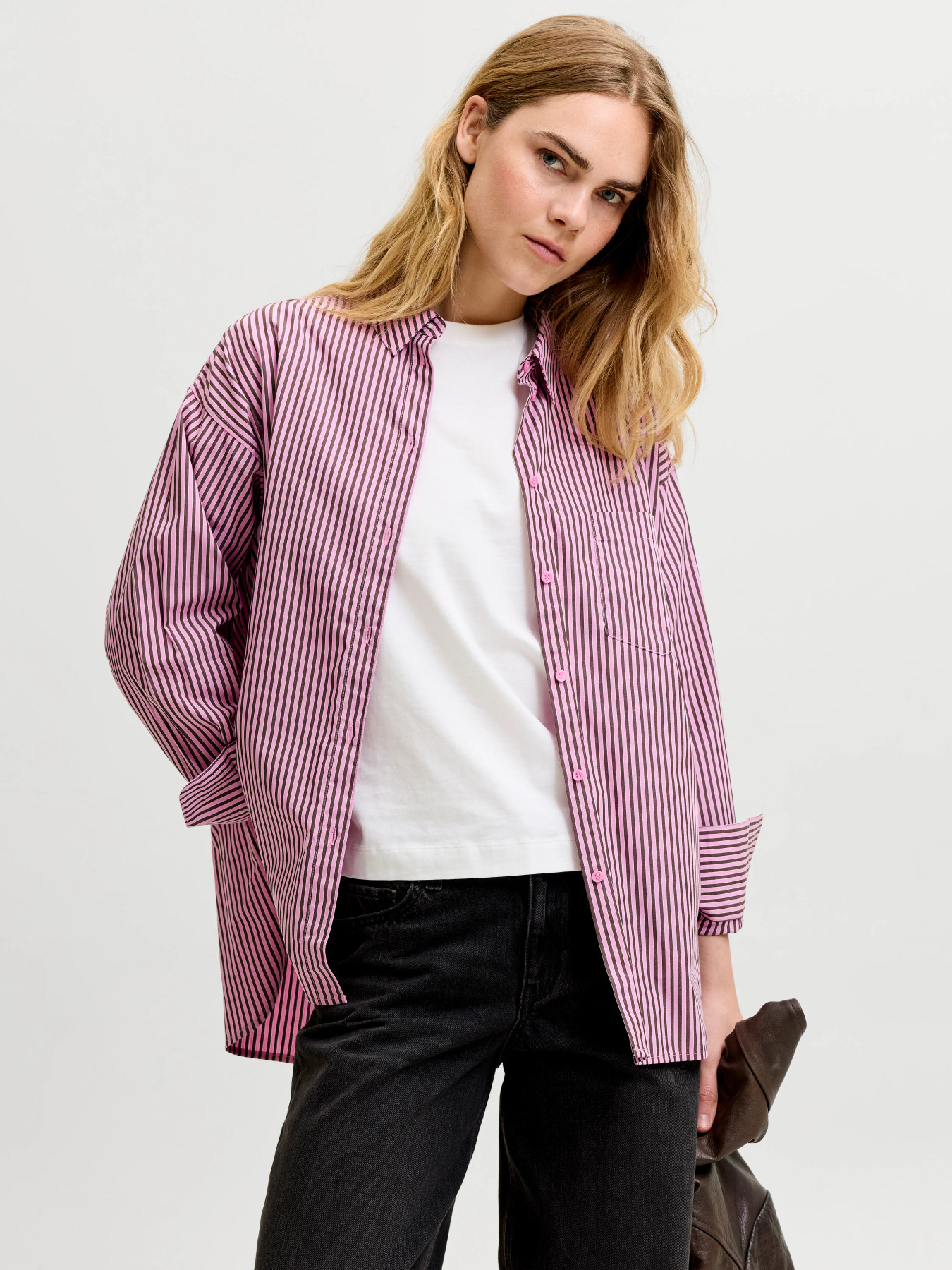 JJXX JAMIE LS RELAXED POPLIN SHIRT WVN NOOS ORCHID SMOKE DEMITASSE - Billede 2