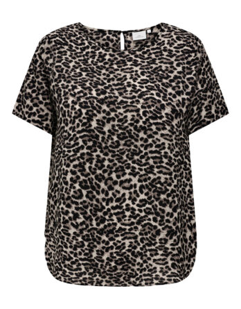ONLY CARMAKOMA VICA S/S TOP WVN NOOS PUMICE STONE LEO