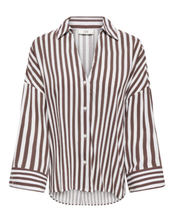 JDY LAUREL LIFE 7/8 SHIRT WVN COFFEE BEAN WHITE