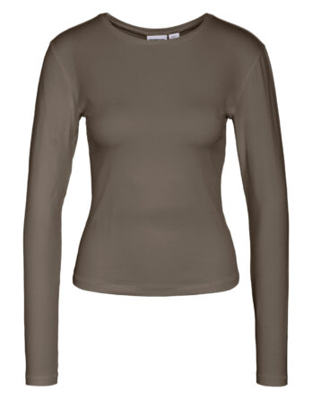 NOISY MAY ADRIANA L/S SLIM TOP JRS NOOS BRUN