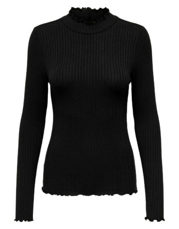 JDYFRANSISKA LIFE L/S HI-NCK TOP JR NOOS BLACK