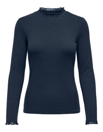 ONLY LESLIE L/S LACE MIX TOP JRS NAVY BLAZER