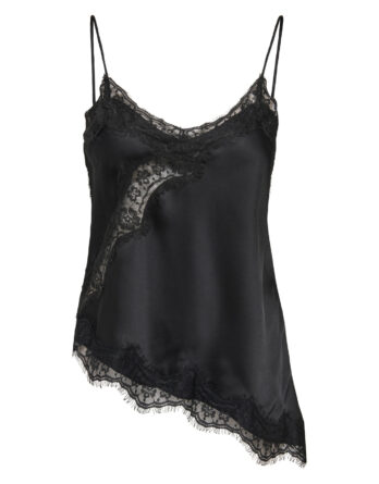JDY FIFI S/L ASYM LACE SINGLET WVN NOOS BLACK