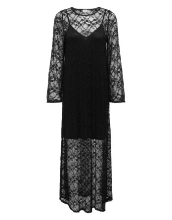 JDY SILVIA L/S LACE MAXI DRESS JRS BLACK