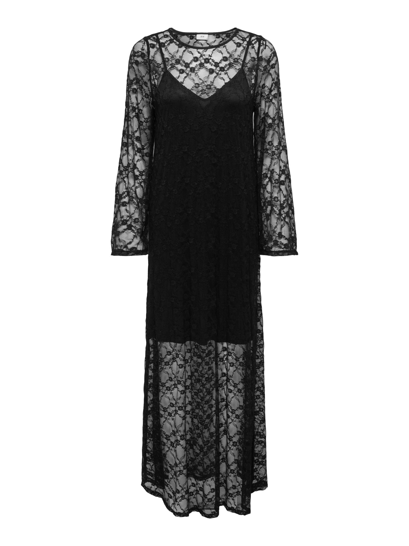 JDY SILVIA L/S LACE MAXI DRESS JRS BLACK