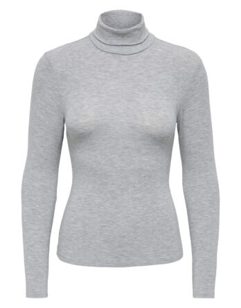 ONLY GLAMOUR L/S ROLL-NECK TOP JRS NOOS LIGHT GREY MELANGE