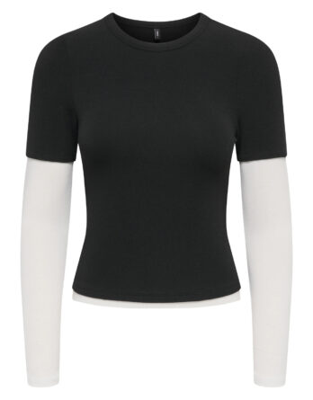 ONLY DUBLA L/S DOUBLE TOP JRS BLACK
