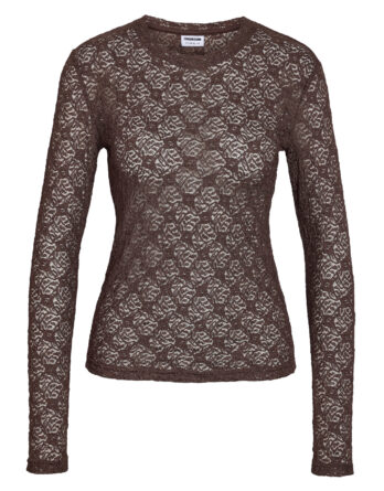 NOISY MAY JUDITH L/S LACE TOP NOOS Chocolate brown