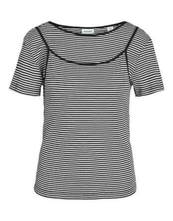 NOISY MAY JUDE S/S DOUBLE LAYER TOP TNT/17 Black bright white