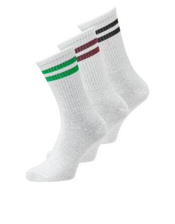 JJXX BASIC TENNIS SOCK 3-PACK ACC NOOS Cabernet w. Green Bee & Black