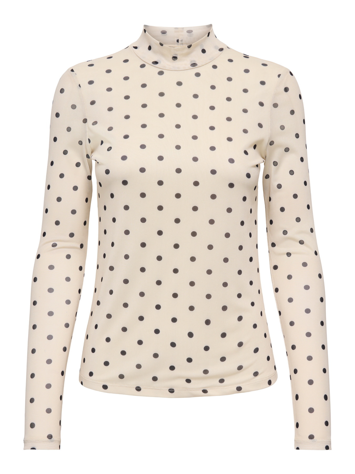 ONLY ERICA MESH L/S TOP JRS NOOS Seedpearl Black dot