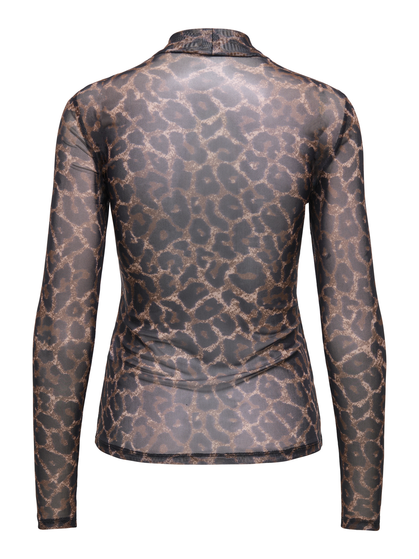 ONLY ERICA MESH L/S TOP JRS NOOS Raw Umber Black leo vibe - Billede 3