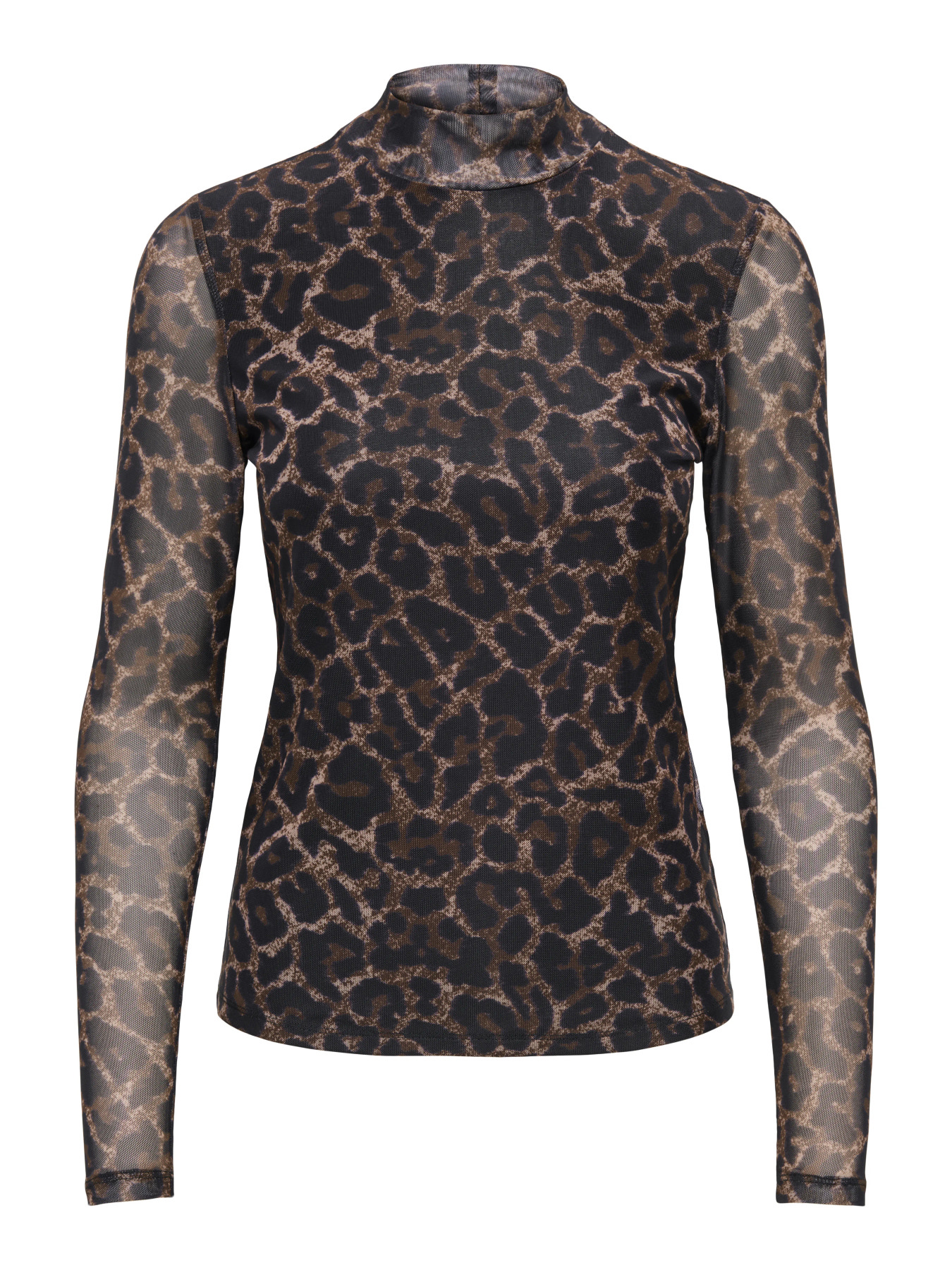 ONLY ERICA MESH L/S TOP JRS NOOS Raw Umber Black leo vibe