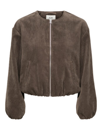 JDY ALBA CORD BALLOON JACKET OTW Chocolate Brown METAL SILVER