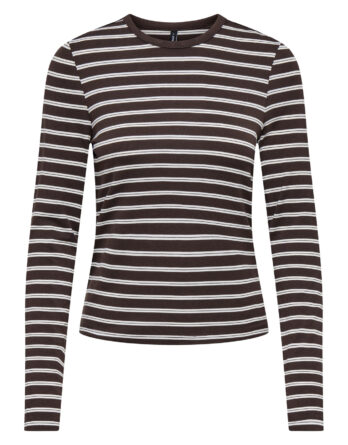 ONLY NINA L/S AOP TOP JRS Coffee Bean Cloud dancer