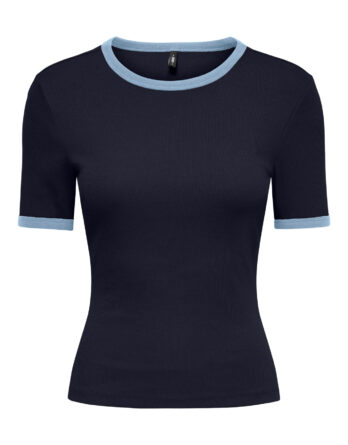 ONLY VAL S/S CONTRAST TOP JRS Night Sky Cashmere Blue contrast