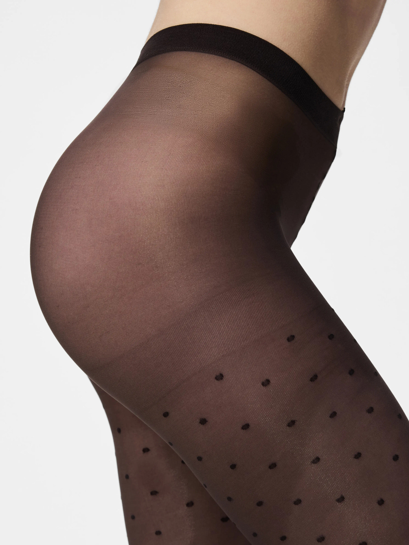 PIECES NEW NIKOLINE 20 DEN DOT TIGHTS NOOS Hot Fudge - Billede 5