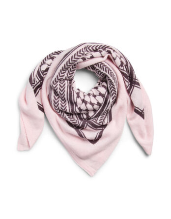 PIECES NOVIS SMALL SQUARE SCARF NOOS Cradle Pink Winetasting