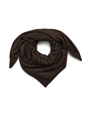 PIECES NOVIS SMALL SQUARE SCARF NOOS Hot Fudge Black