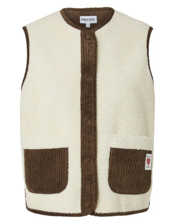 PIECES ANASTACIA TEDDY VEST BC