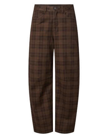 PIECES VERA MW BARREL CHECK JEANS DNM