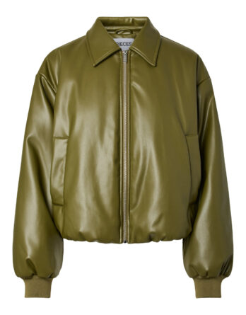 PIECES LARA PADDED COATED BOMBER JACKET WB BC Spagnum
