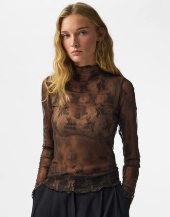 PIECES VIO LS MESH TOP JRS BC Plum Perfect