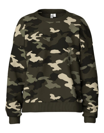 PIECES FIA FILUCCA LS LOOSE SWEAT JRS Hot Fudge CAMOUFLAGE