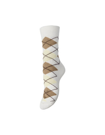 PIECES ALBA SOCKS BC Pickled Beet/Cloud Dancer/Pompeian