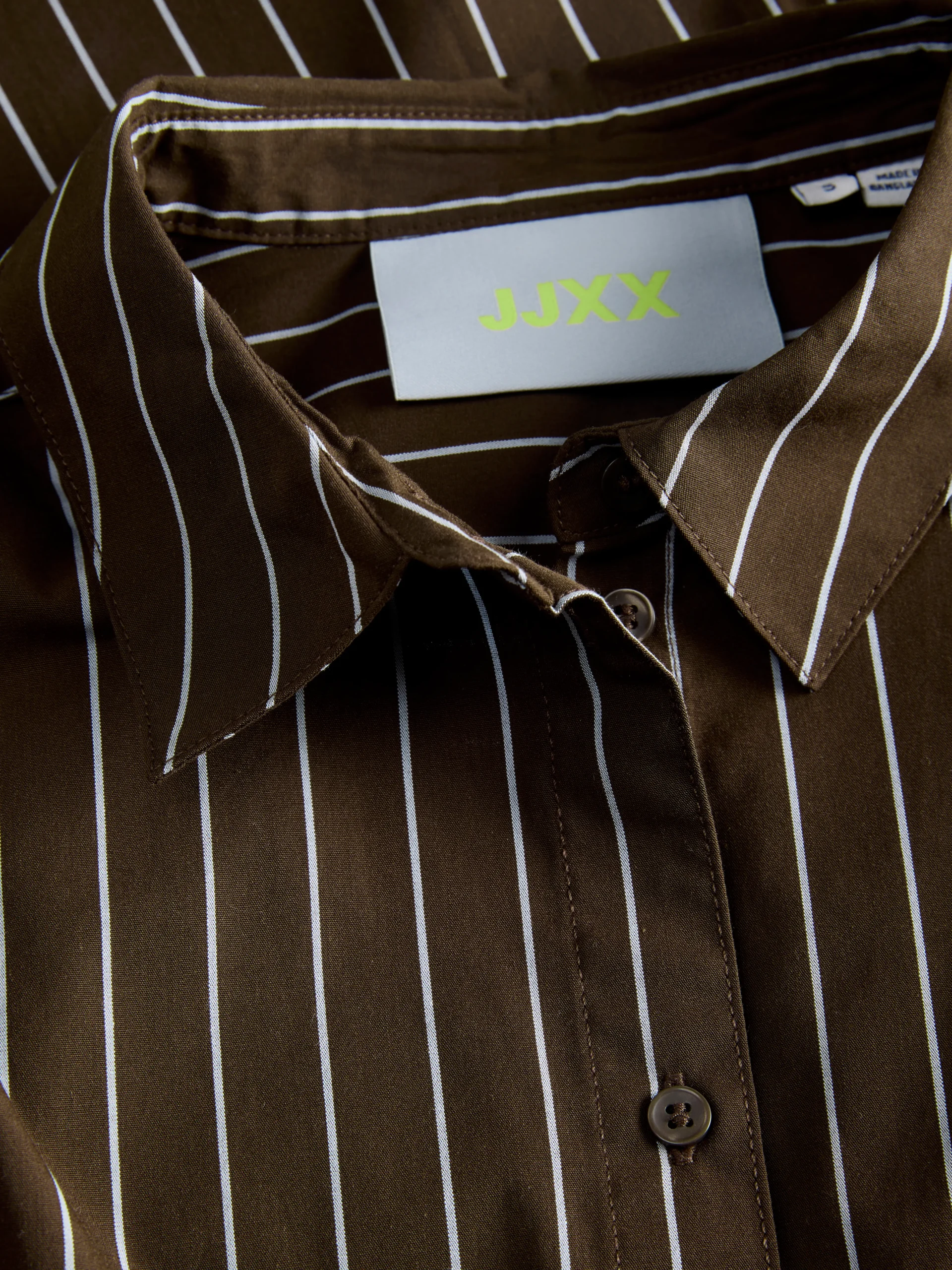 JJXX JAMIE LS RELAXED POPLIN SHIRT WVN NOOS Demitasse THIN WHITE - Billede 4