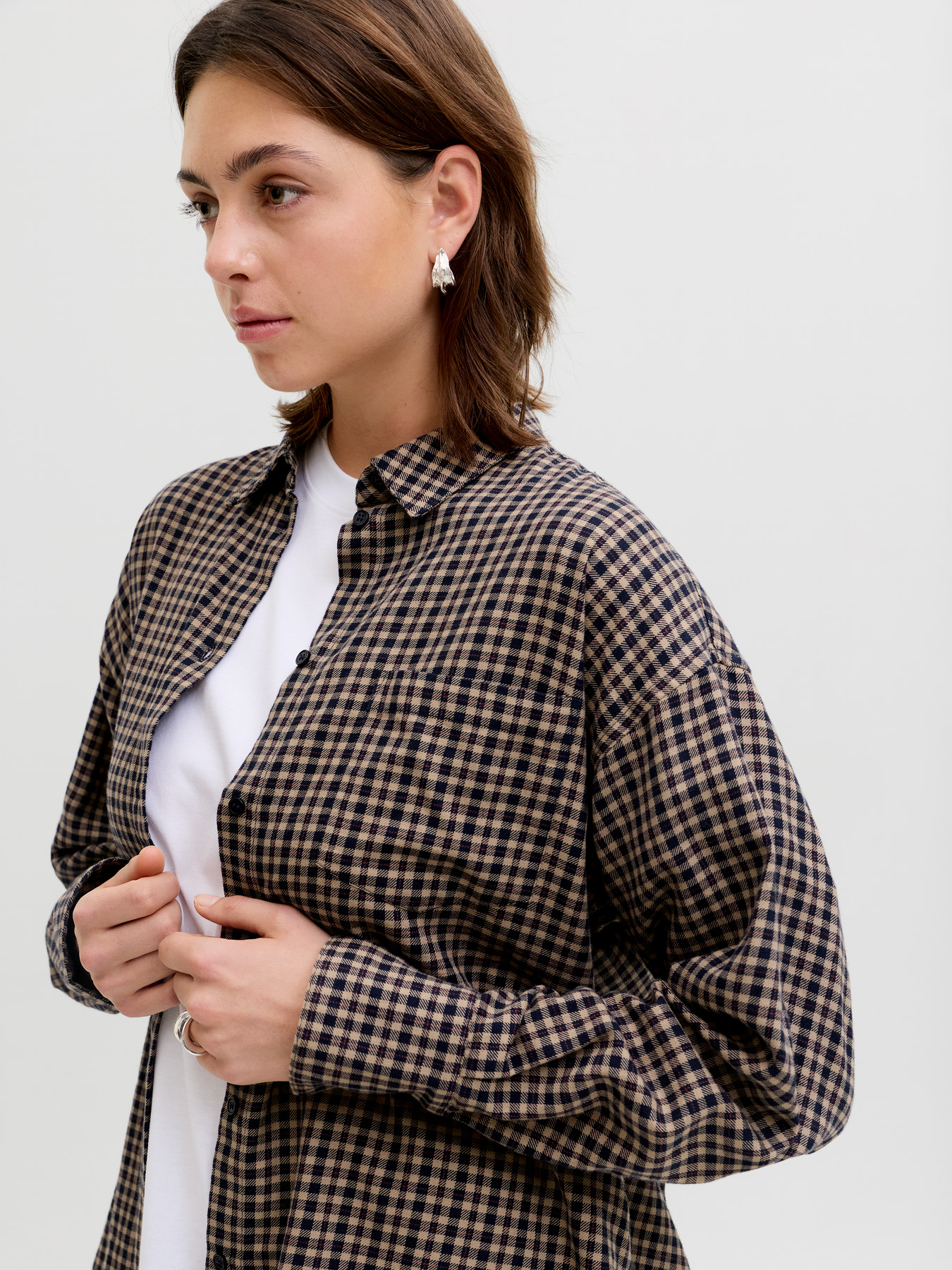 JJXX JAMIE CHECK FLANNEL LS SHIRT WVN SN Slate Black CHECK - Billede 6