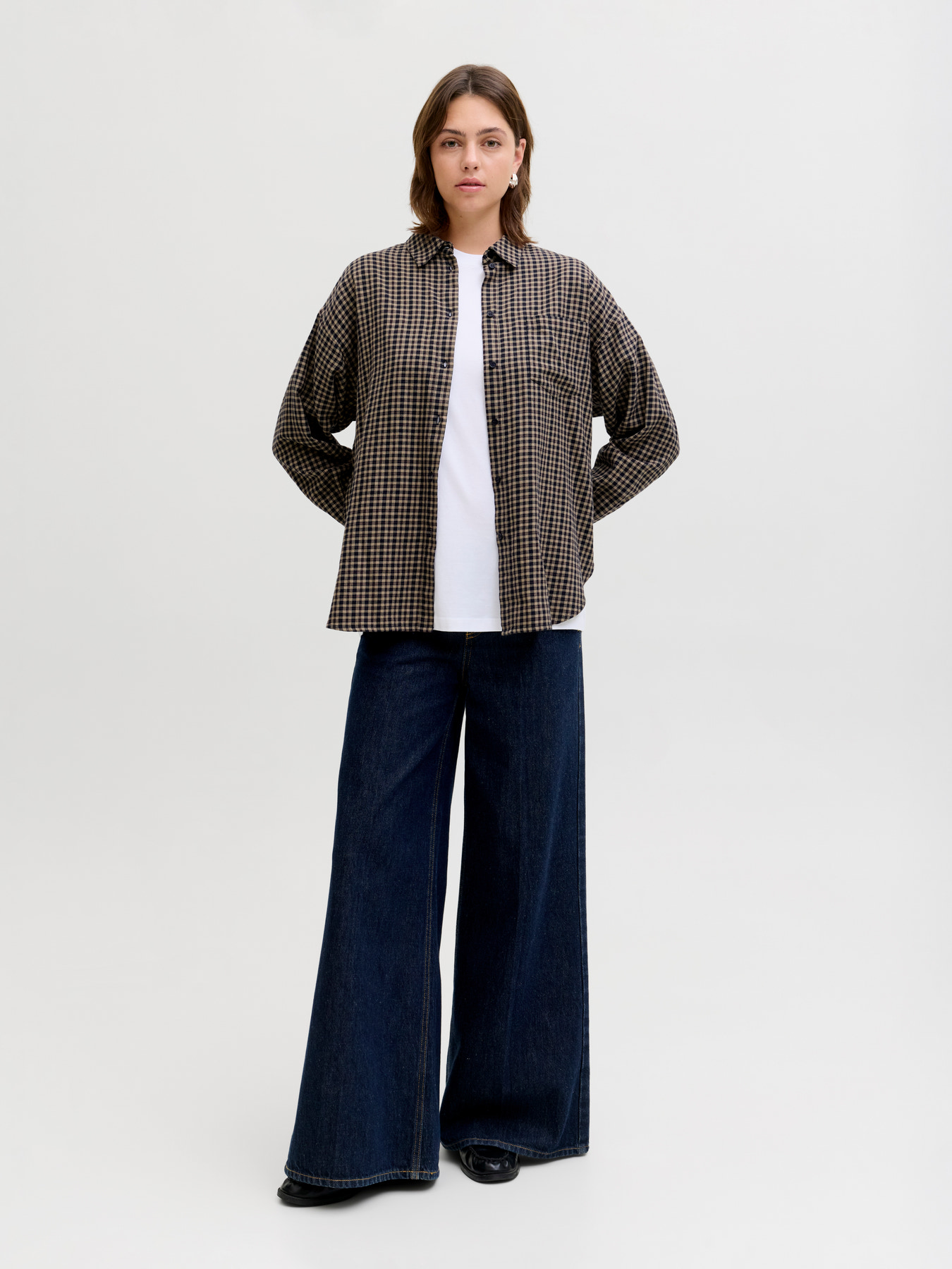 JJXX JAMIE CHECK FLANNEL LS SHIRT WVN SN Slate Black CHECK - Billede 3