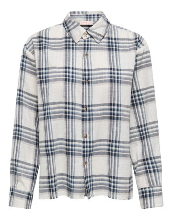 ONLY POTSDAM ABBIE LS CHECK SHIRT MOCH WVN Cloud Dancer NIGHT SKY / WINDWARD BLUE