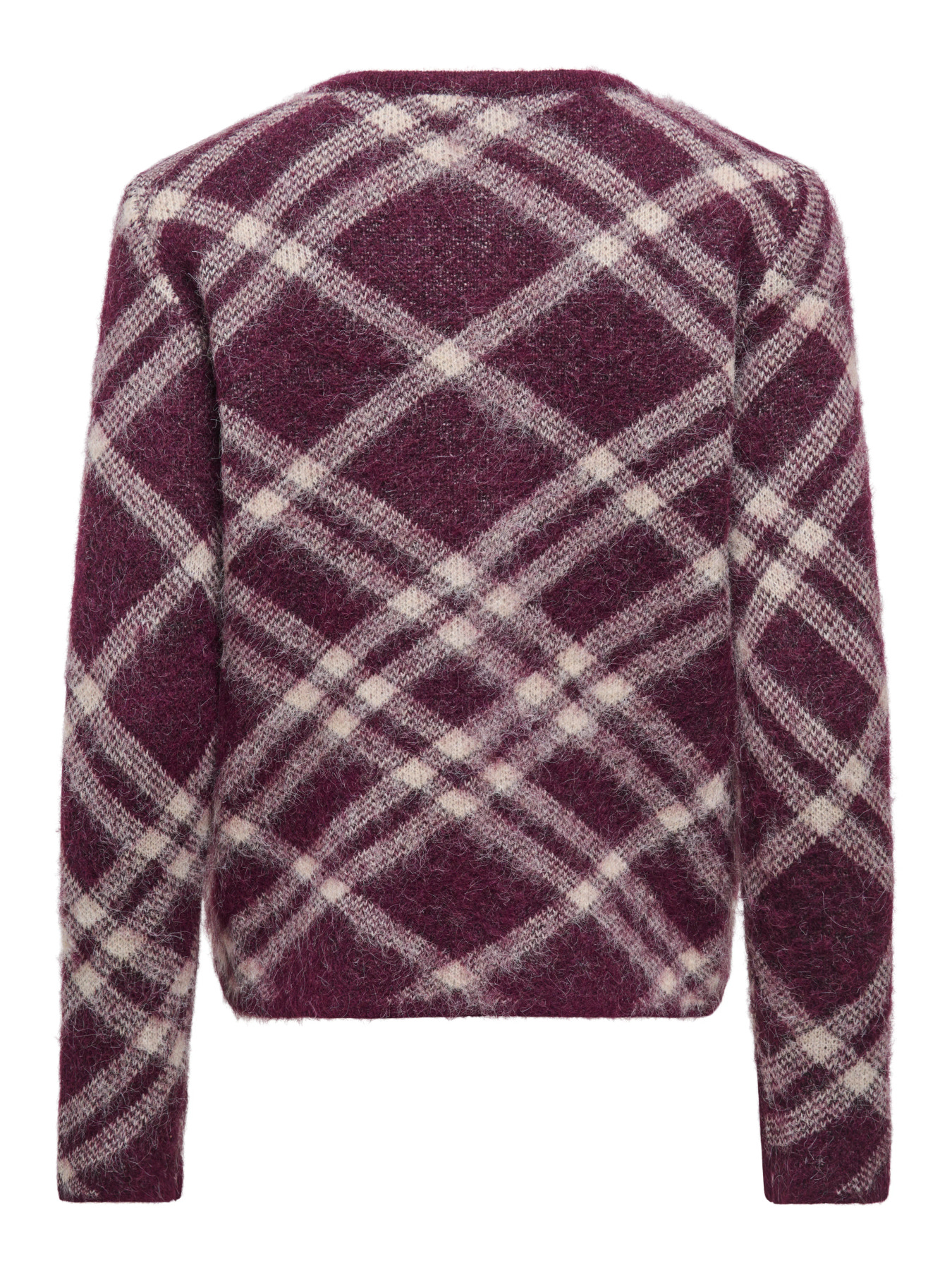 ONLY NOEME LS O-NECK CARDIGAN KNT Fig Check/Oatmeal/Fmop/Mel - Billede 3