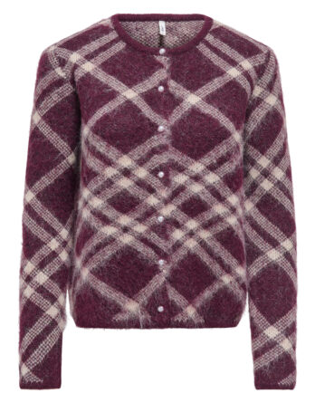 ONLY NOEME LS O-NECK CARDIGAN KNT Fig Check/Oatmeal/Fmop/Mel