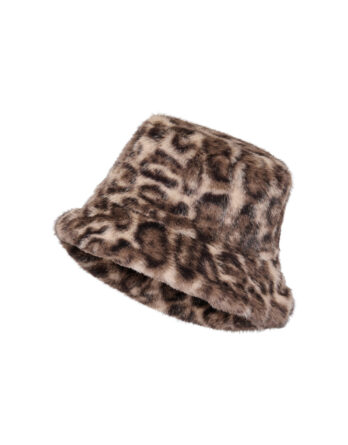 JDY BAKU FAUX FUR HAT OTW HAB Walnut LEOPARD