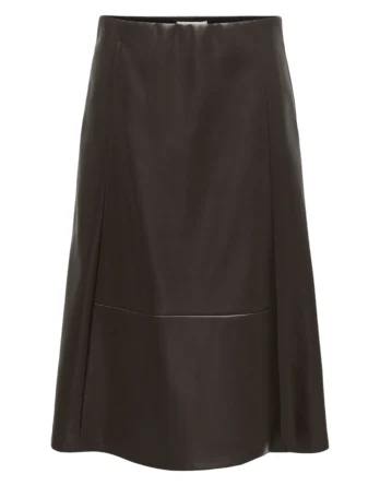 ONLY FIBY MW FAUX LEATHER LONG SKIRT PNT