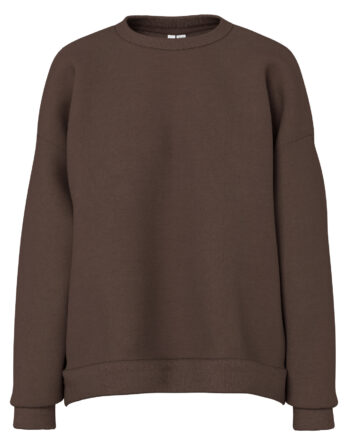 PIECES CHILLI LS LOOSE FIT SWEAT TOP NOOS BC BRUN