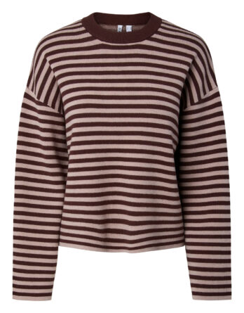 PIECES JASSY LS O-NECK KNIT NOOS BC Hot Fudge GREIGE